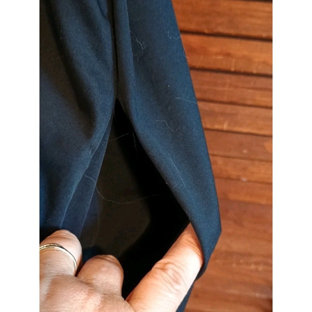 Lands End Dress Womens Sz 16 Black Collared Belted Pockets Cuffs ButtonUp Career - Picture 5 of 7